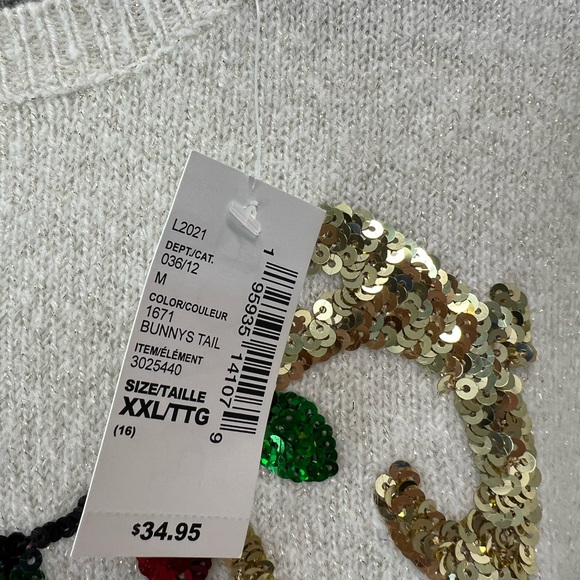 NWT youth holiday sweater; size xxl (16) - Picture 3 of 3